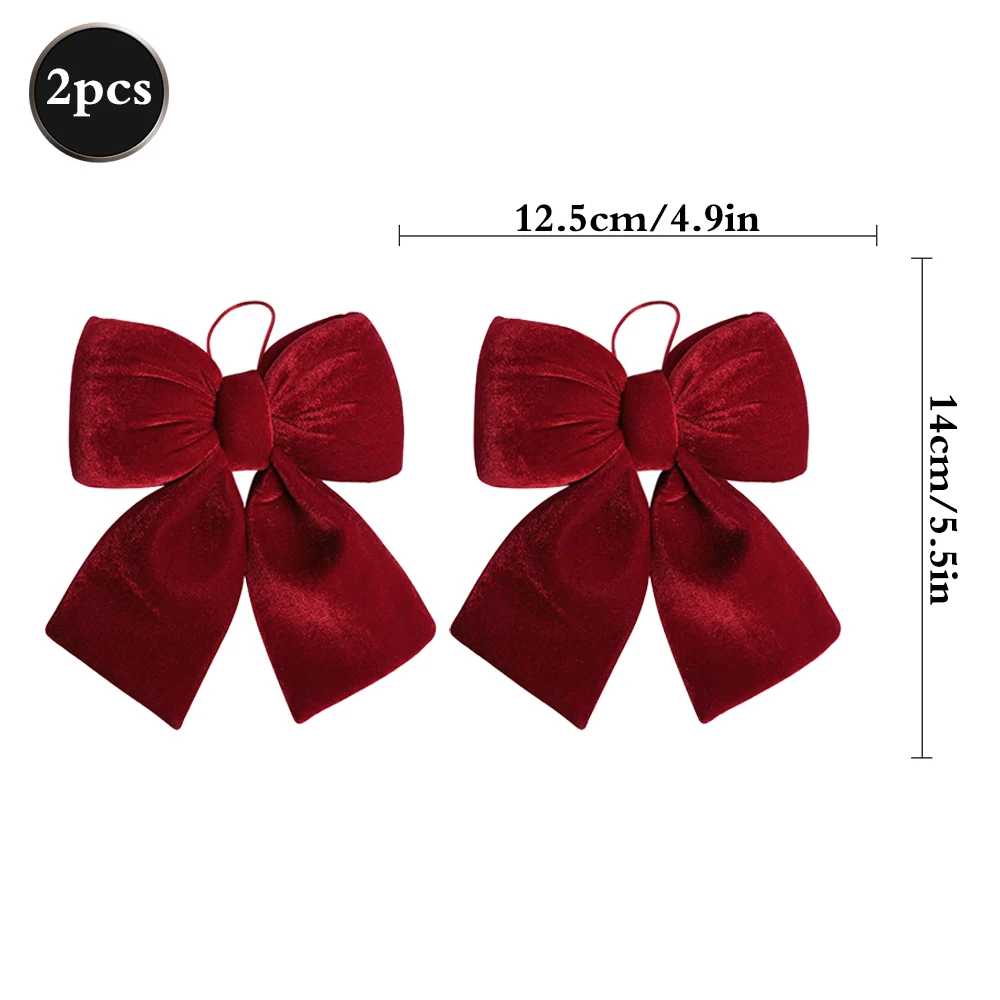 Рождественские украшения EsenTroye бархатные красные банты