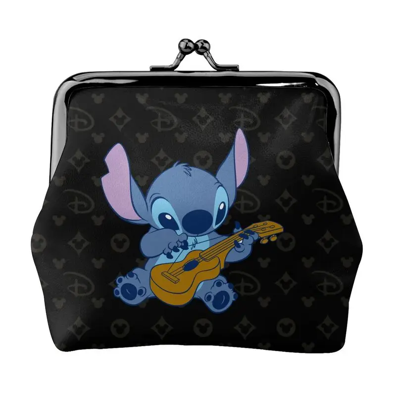 

Disney Brand Bag New Woman Cartoon Print Leather Kiss Lock Coin Purse Design Short Wallet High Quality Girl Clutch Card Holder