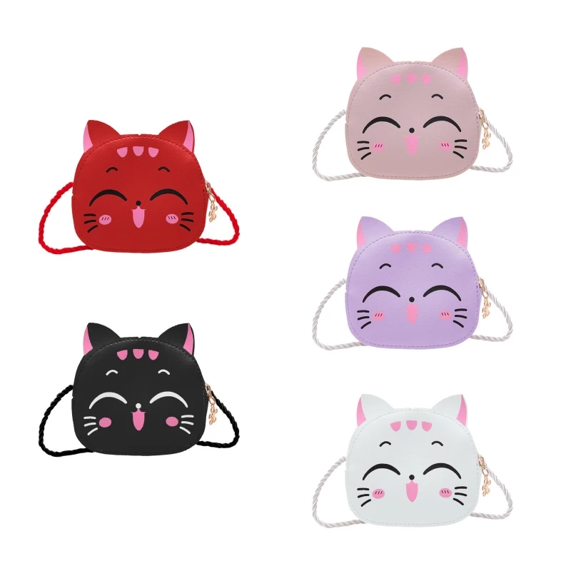 

Lovely Kids Messenger Bag Cartoon Kitten Shoulder Bag Handbag for Kindergarten