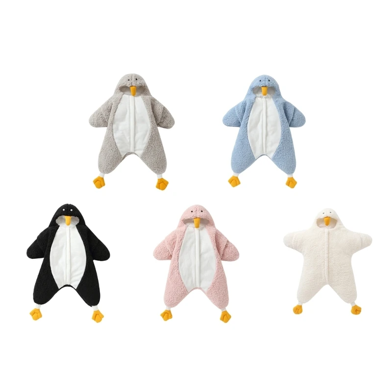 

Baby Wearable Sleeping Bag Fleece Newborn Penguin Costume Wrap Blanket Crib Stroller Wraps Infant Sleeping Sack