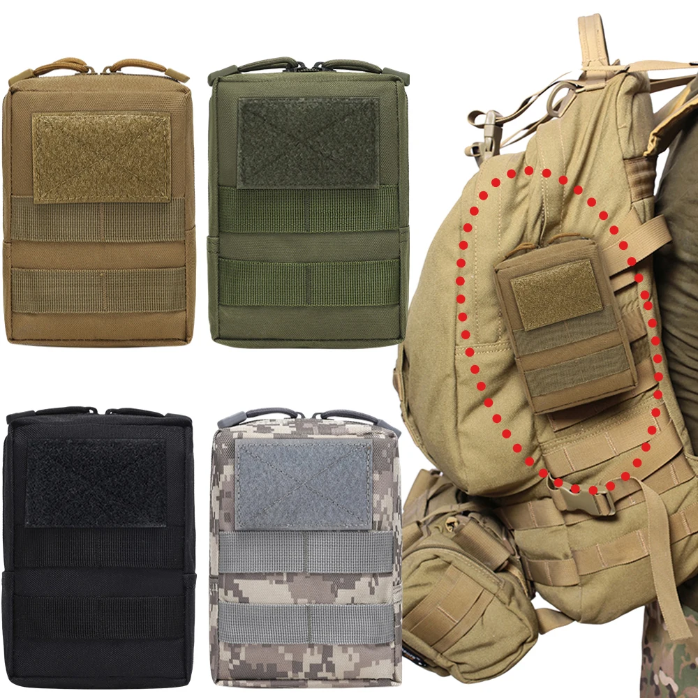 

800D Outdoor Military Tactical Bags EDC Molle Tools Zipper Waist Pack Multipurpose Belt Pouch Hunting Survival First Aid Kit Bag