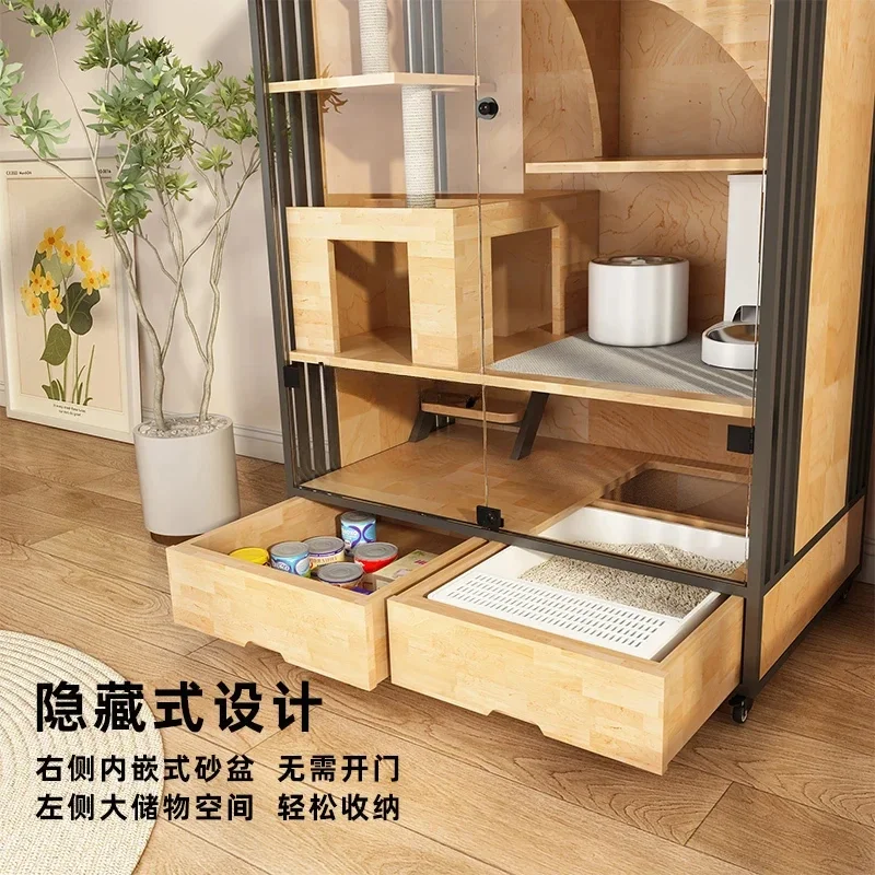 Кошачий домик клетка для кошек вилла резиновая из массива дерева роскошная