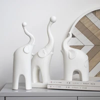 white ceramic cute family elephant statue home decor crafts room decoration elephant loves ornament porcelain animal figurines