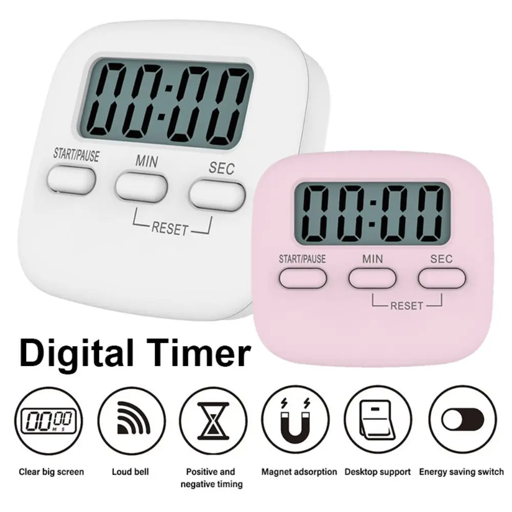

Кухонный гаджет, магнитный простой электронный цифровой таймер с напоминанием, таймер для готовки, обучения, работы с подставкой, таймер обратного отсчета