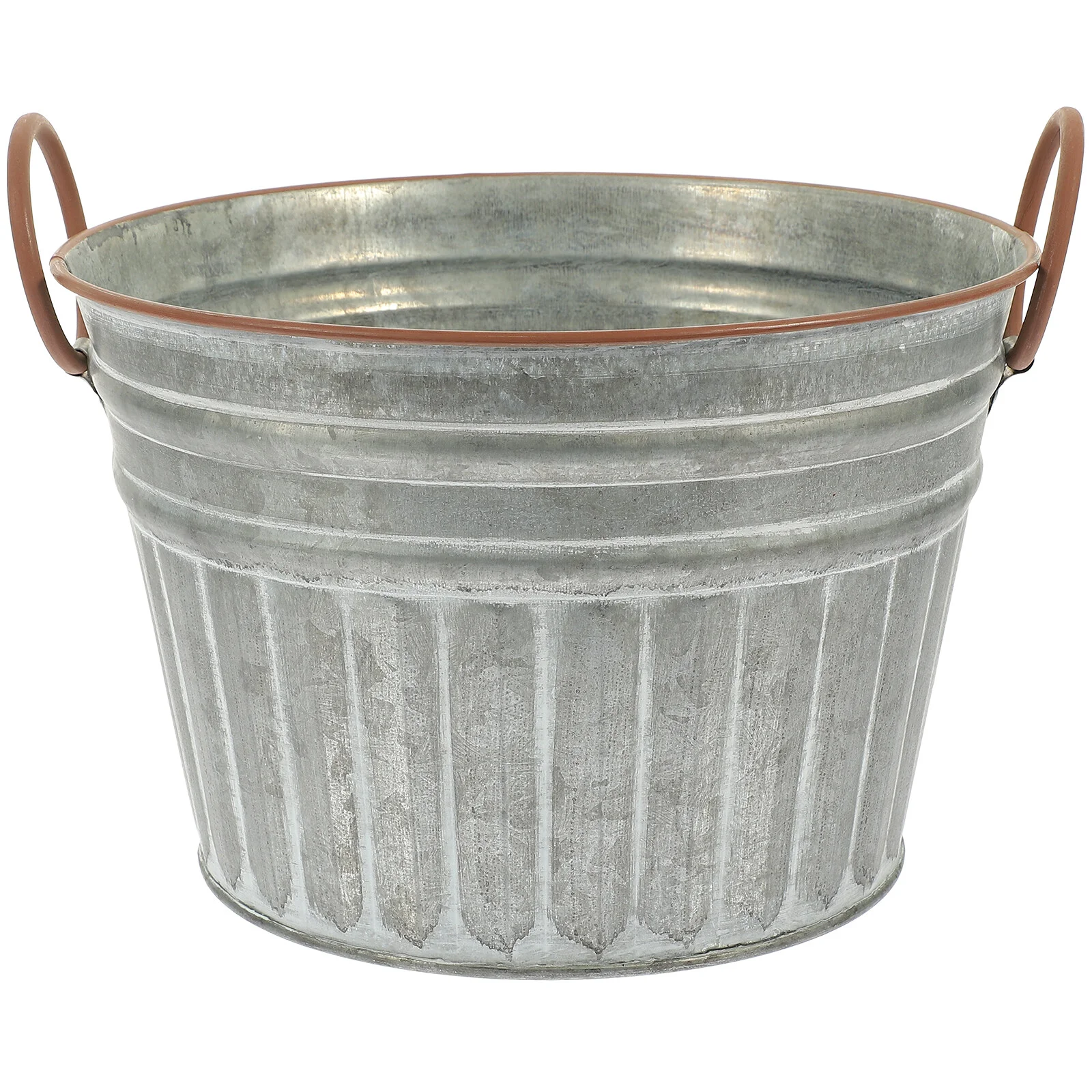 

Flower Pot Compact Flowerpot Indoor Planter Small Metal Bucket Garden Iron Planter Desktop Storage Indoor