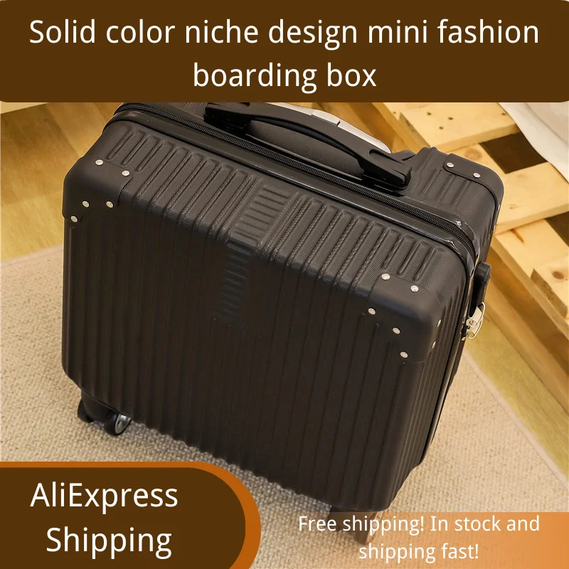 Solid Color Niche Design Mini Fashion Boarding Box Universal Wheel Trolley Lightweight Small Travel Password Case