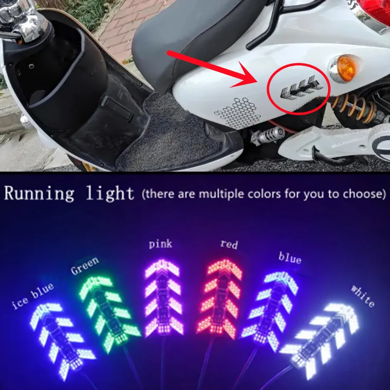 

12V Flexible LED Motorcycle Light Bar Strip Tail Turn Signal Tail Rear Brake Stop Bulb Lamp Brake Light 2835 3014 SMD Dual Color