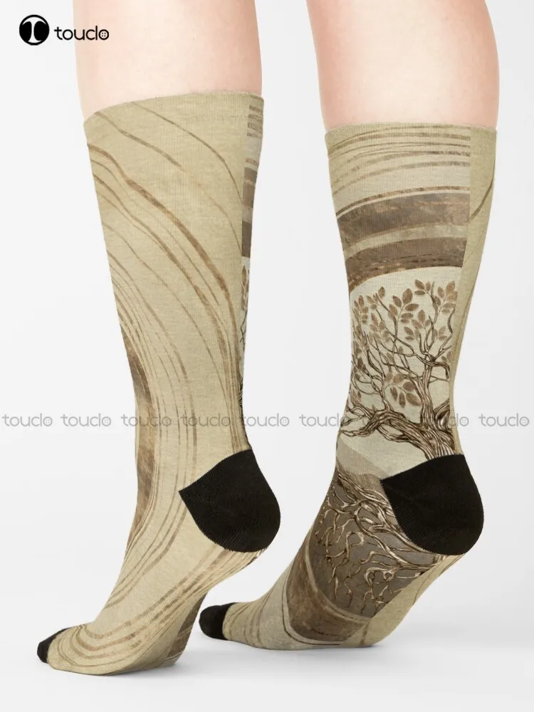 

Женские Носки с рисунком «Древо жизни»-яргдрасил Pastel золотистые носки, забавные осенние носки с милым рисунком, лучший мультяшный Уличный Скейтборд, художественный подарок