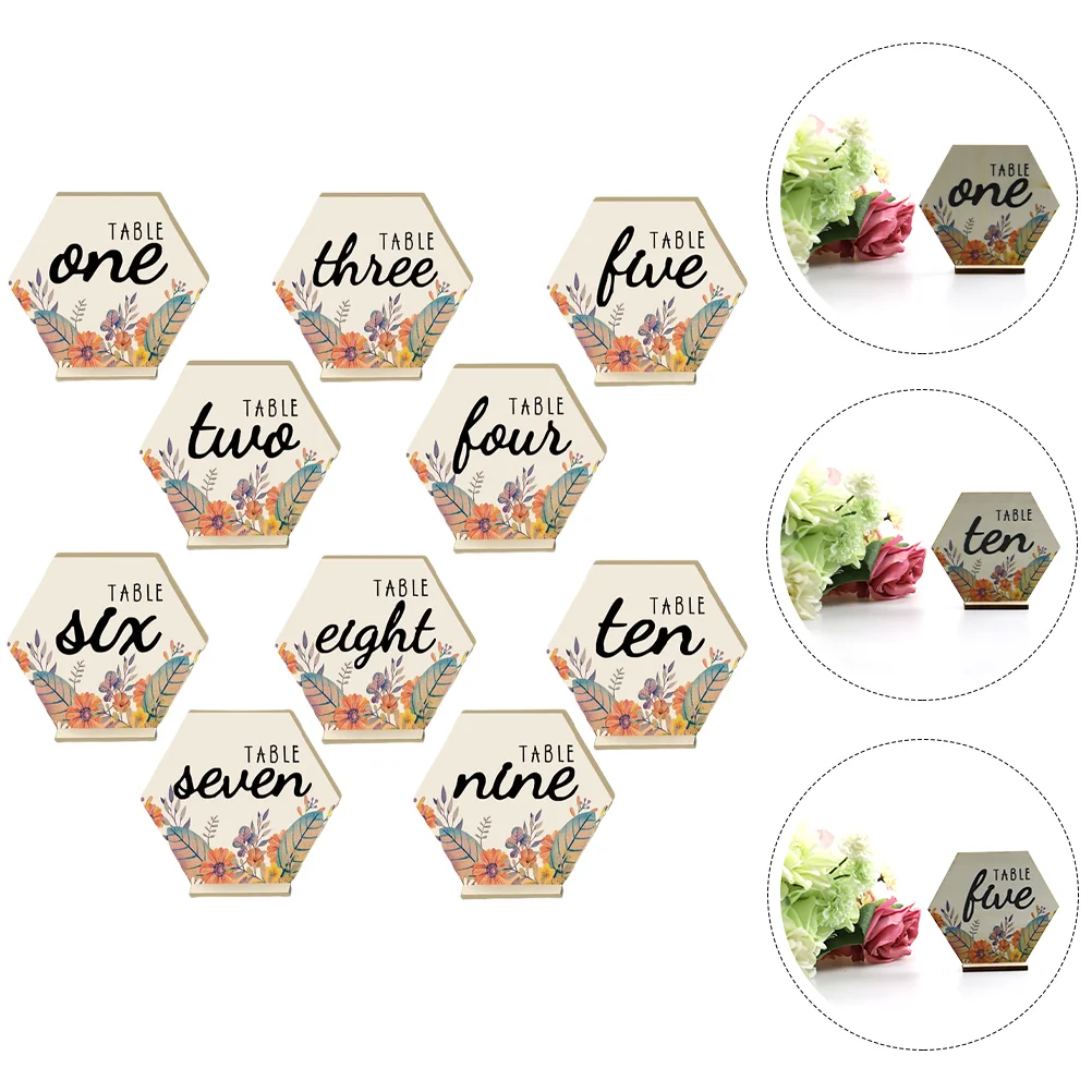 

10pcs Wedding Table Numbers Wooden Number Supplies Numbers Placeholders