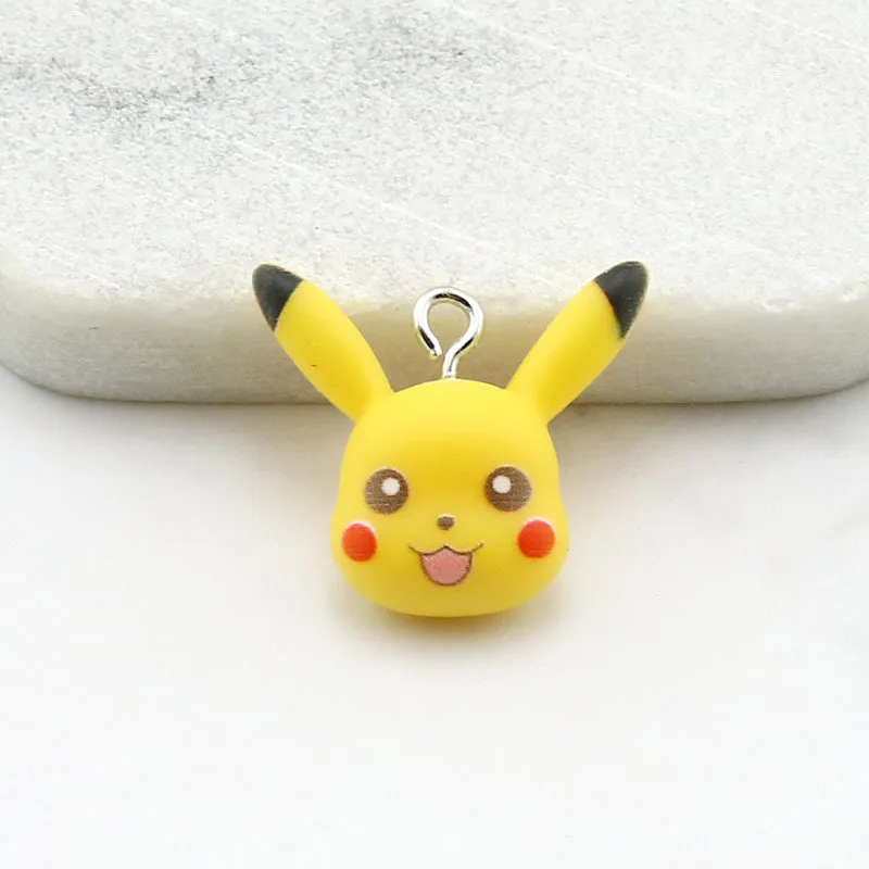 20PCS Pokémon Pikachu Resin Simulation Mini Cartoon Pattern DIY Jewelry Accessories Stud Keychain Pendant Handmade Material