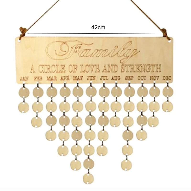

Wood DIY Chritsmas Birthday Special Days Wooden Calendar Board Valentine's Day Birthday Reminder Calender Board Hanging Decorati