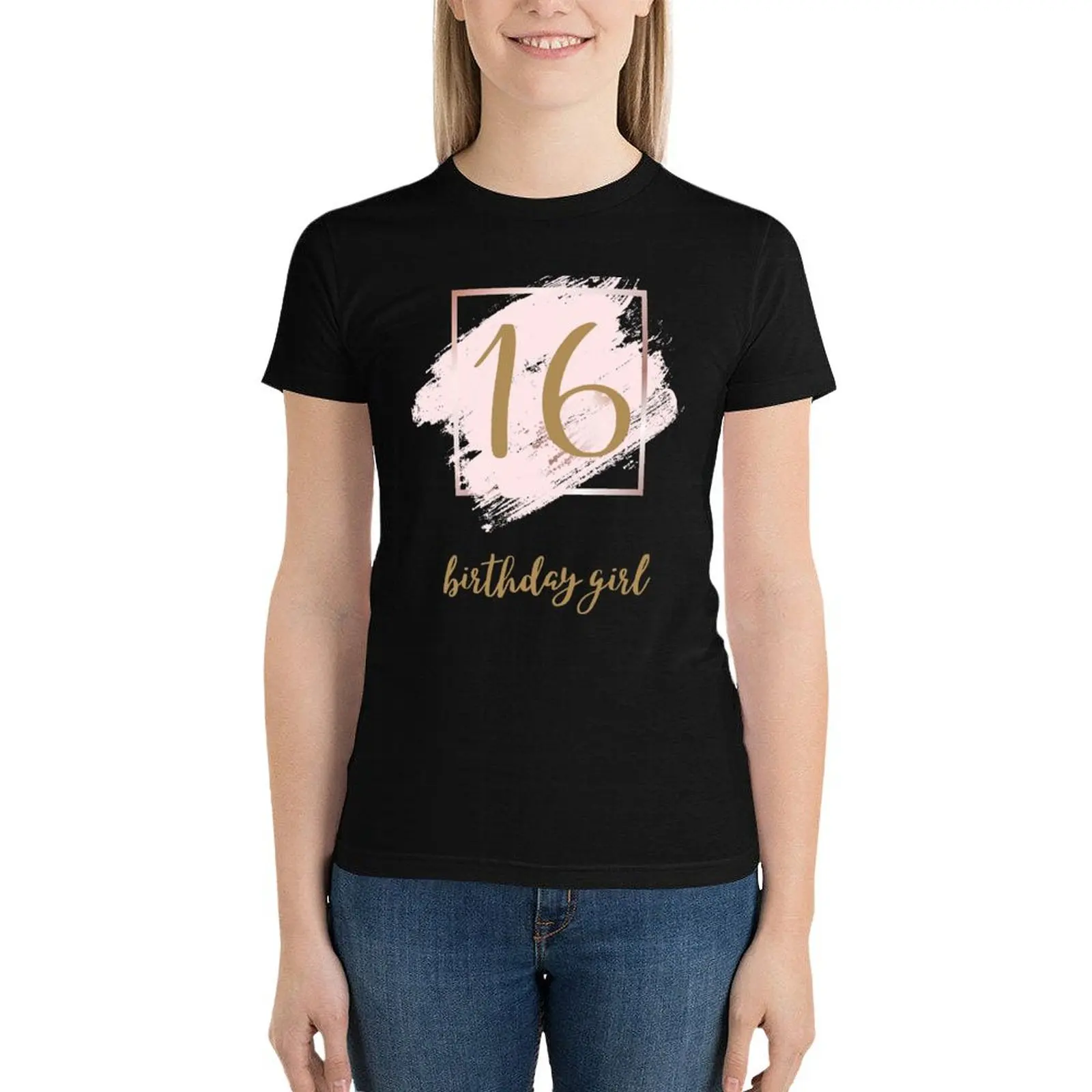 Футболка с изображением празднования 16-го дня рождения для девочек-16-летия топы