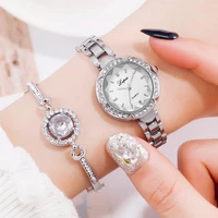 2pcset lvpai brand women watches luxury women steel rhinestone watch dress business silver watches ladies reloj mujer relogio