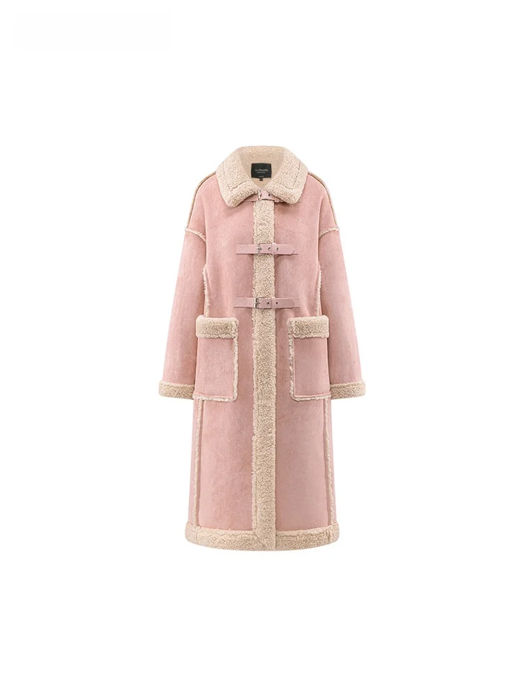 La Chapelle Длинная женская утолщенная верхняя одежда из искусственной овечьей