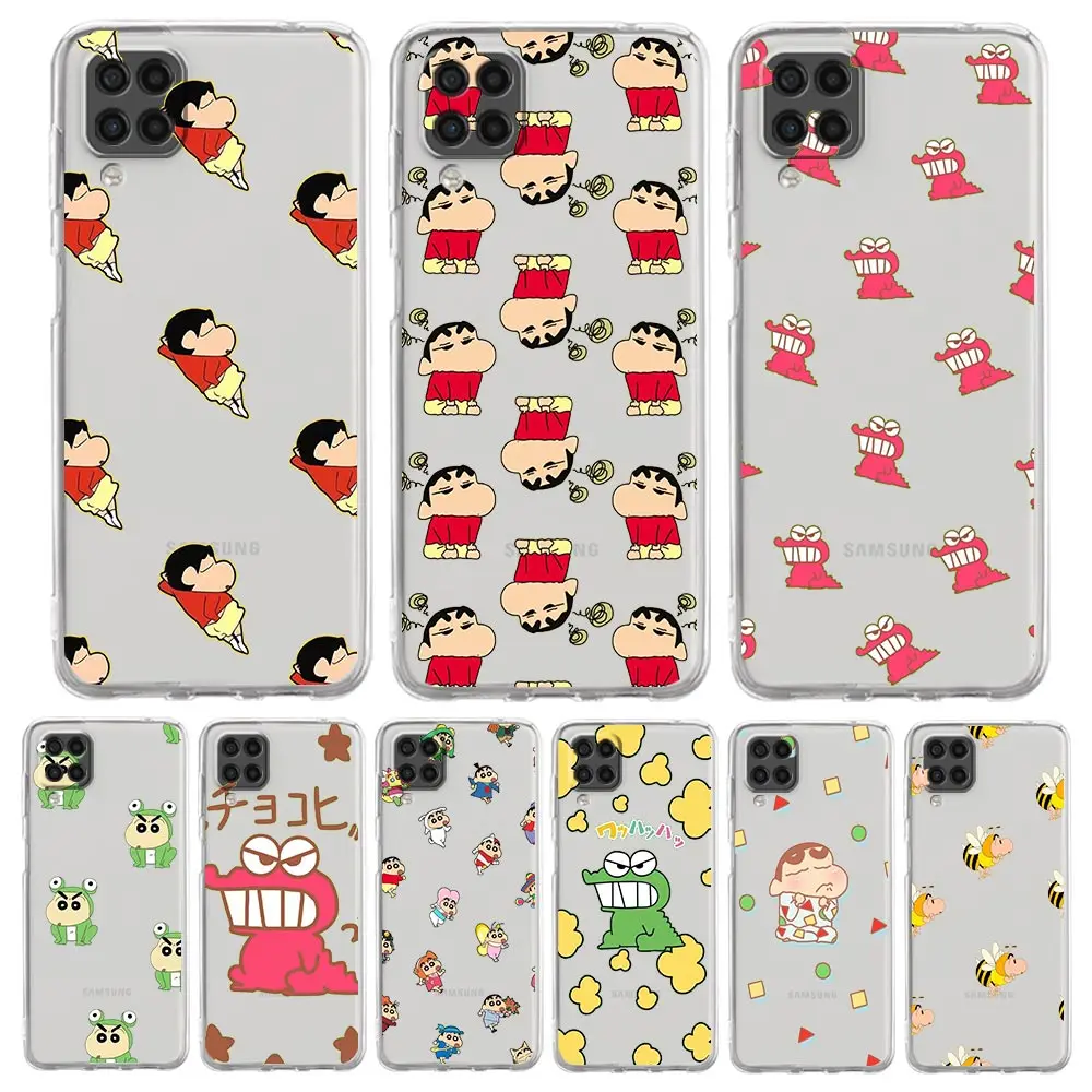 

Cute Crayon Shin-chan Anime Clear Phone Case For Samsung Galaxy A51 A71 A21S A12 A11 A31 A41 A52S A32 A01 A03S A13 A22 5G Cover