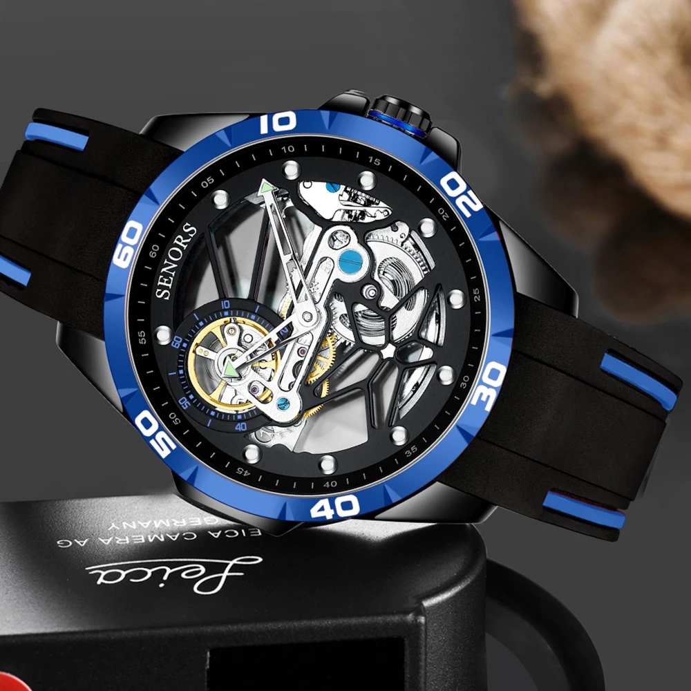 2023 Watches Men Clock Mechanical Men`s Watch Automatic Skeleton Watches Double Transparent Sapphire Glass Reloj Hombre