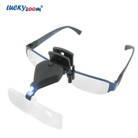 3 magnification glasses magnifier with led light clip magnifier lamp 1 5x 2 5x 3 5x magnifying reading jewelry loupe clamp lupe