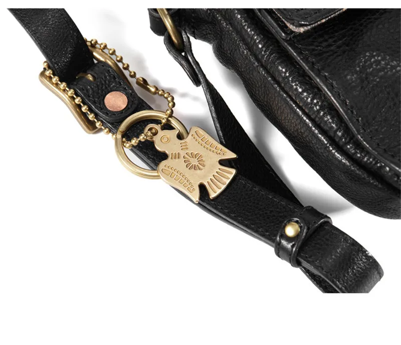 Fashion casual top quality natural genuine leather men crossbody bag outdoor travel daily luxury real cowhide black shoulder bag