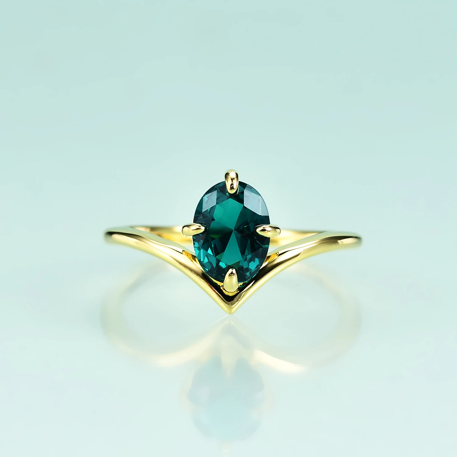 

Красота драгоценного камня 14K Золотое заполнение для женщин кольца женское серебряное сине-зеленое Изумрудное кольцо помолвка обручальное кольцо