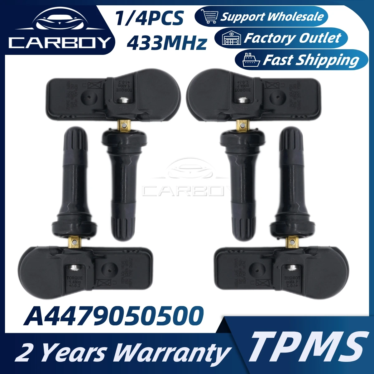 

A 4479050500 Датчик давления в шинах Cnotrol TPMS для Mercedes-Benz Vario T2N Vito VS20 V-Class VS20 W638 Viano VS20 W639 433 МГц