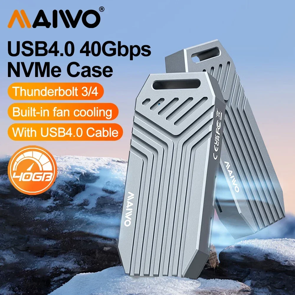 Фото Корпус MAIWO USB4 40 Гбит/с с охлаждающим вентилятором 8 ТБ PCIe4.0 NVME, алюминиевый корпус, совместимый с Thunderbolt 3/4 для Mac mini iMac №1