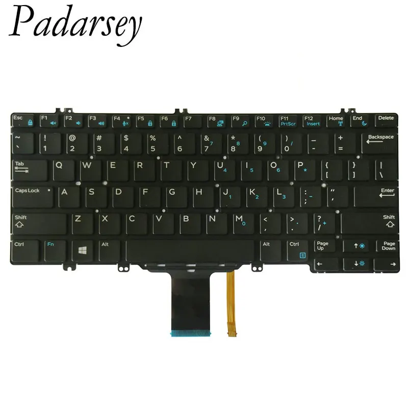 Сменная клавиатура Padarsey для ноутбука Dell Latitude 5280 5289 7280 7290 7380 7389 7390 без рамки