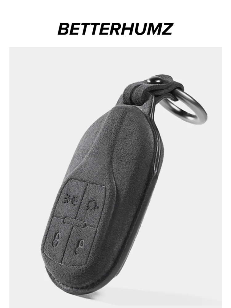 

Alcantara Key Case For Maserati Ghibli GT Levante Quattroporte Smart Key Keyless Remote Entry Fob Case Cover