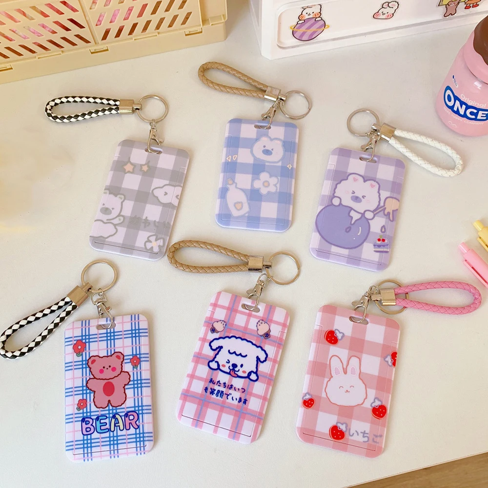 

Cartoon Cute Retractable Credit Card Holders Bag Women Men Business Card Holder Bank ID Holders Badge Child Bus Card Cover Case