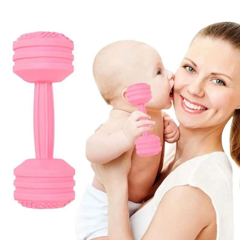 

Детская игрушка-гантели, силиконовая игрушка для младенцев, игрушка-прорезыватель для зубов из пищевого силикона, детский Прорезыватель для зубов, Успокаивающая игрушка, сенсорные игрушки, подарок для