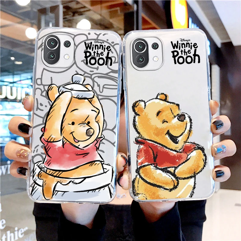 

Bear Disney Winnie Pooh Baby For Xiaomi 13 Lite 12T 12S 12 11 Ultra 11T 10T 9 Pro 5G Transparent Phone Case Cover