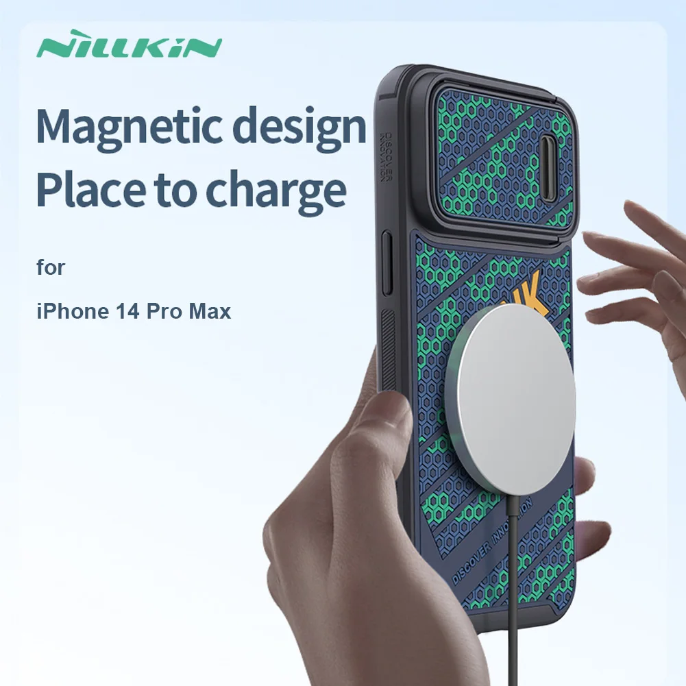 

for iPhone 14 Pro Max Case Nillkin 3D Textured Slim for Magsafe Magnetic Slide Camera Slim Cover for iPhone 14 Pro 14 Plus Case