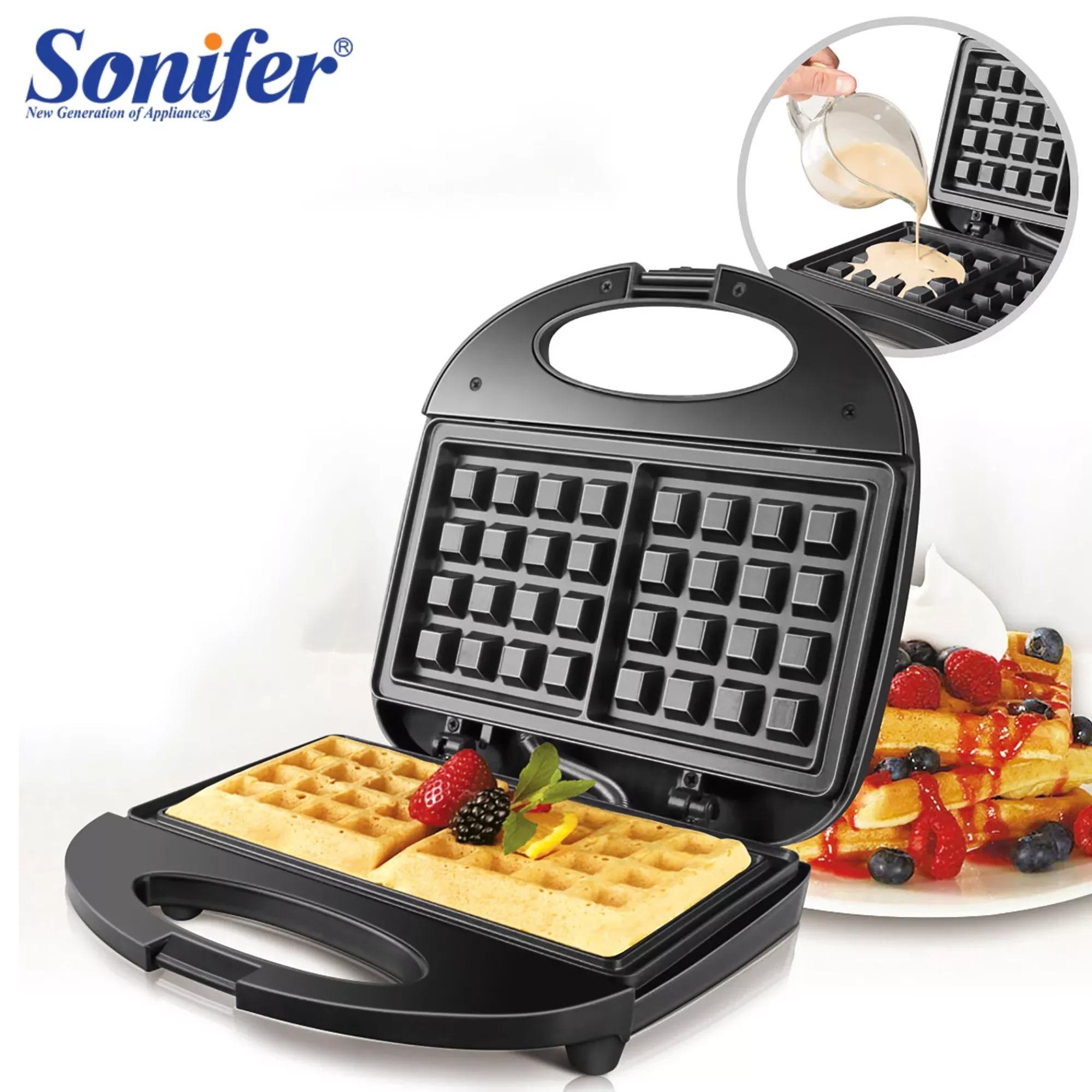 

Waffle Maker Electric Cooking Kitchen Appliances Bubble Egg Cake Oven Breakfast Machine Waffles Pot Iron Baking Pan Sonifer