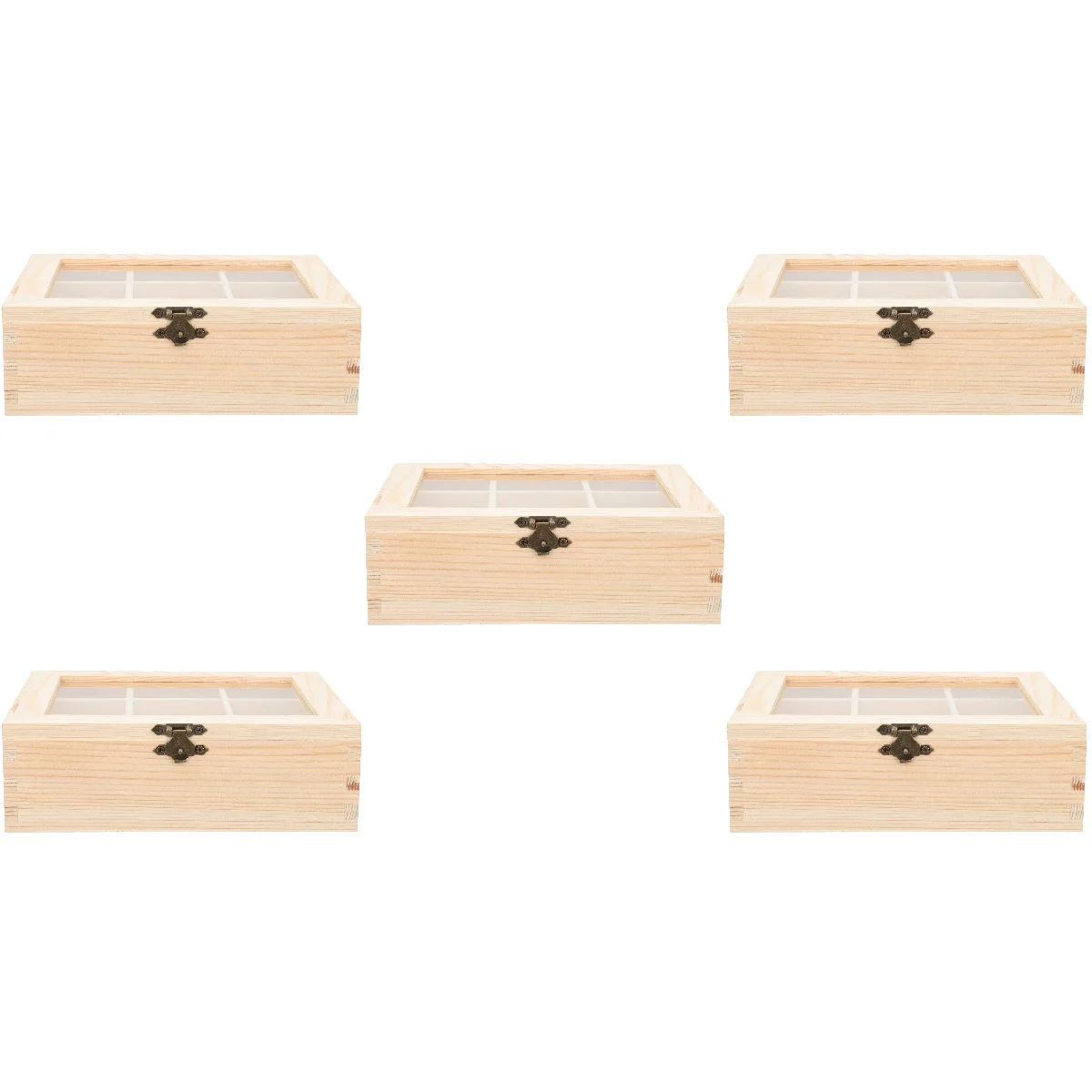 

5pcs Tea Bag Countertop Holder Restaurant Coffee Organizer Compartment Tea Box