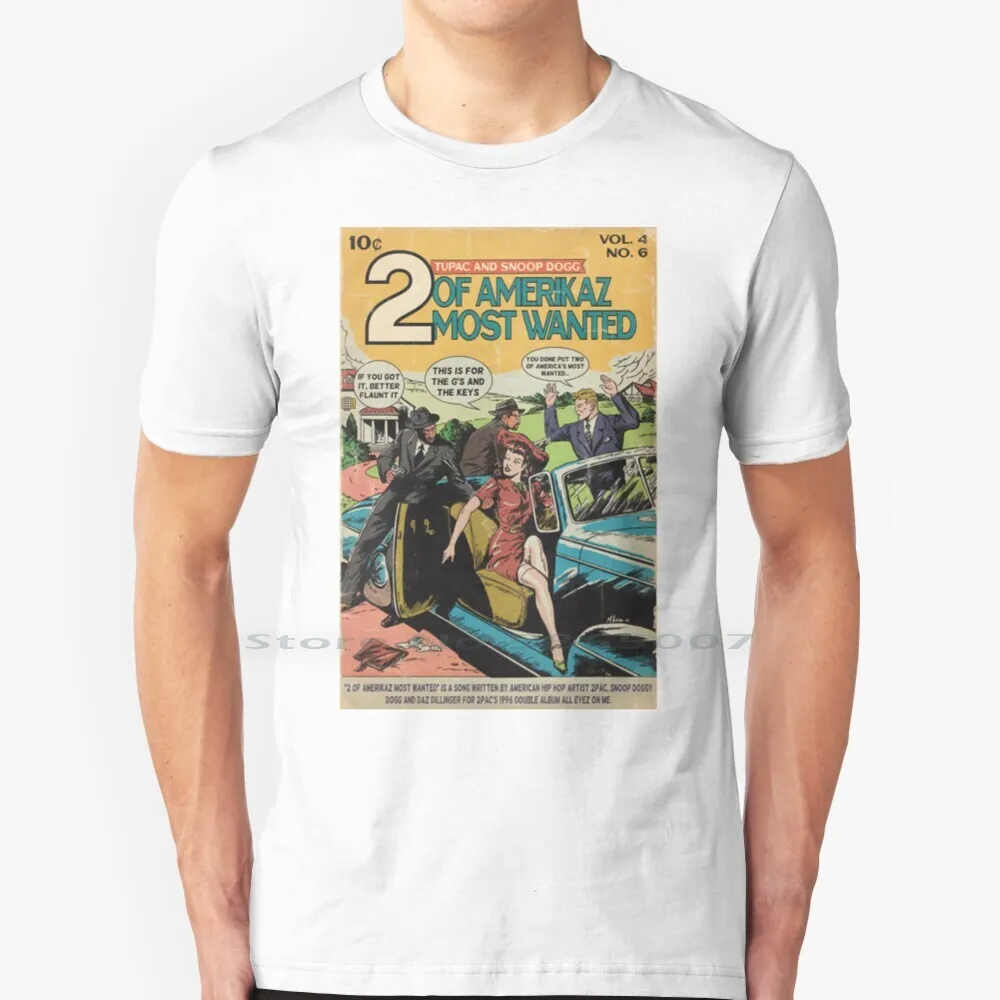 

2pac & Snoop-2 Of Amerikaz Most Wanted Comic Book Parody T Shirt 100% Cotton Comic Book 2pac Snoop Comic Book Big Size 6xl Tee
