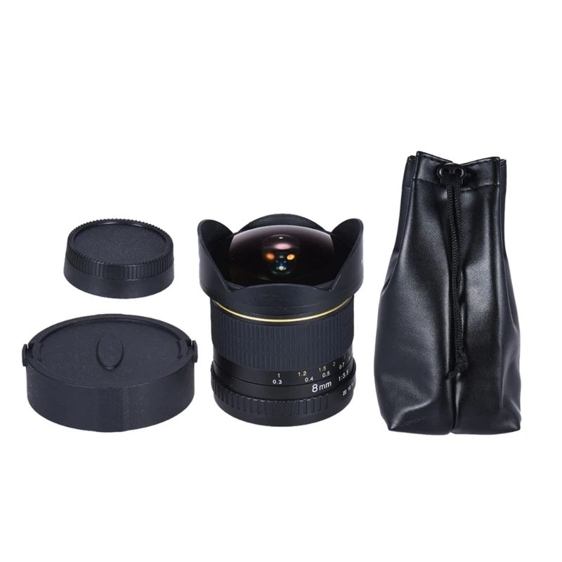 

Professional Wide Angle Lens Aspherical Fisheye Lens 8mm f3.0 for 77D 80D 550D 650D 750D 1100D DSLR Camera with EF Mount