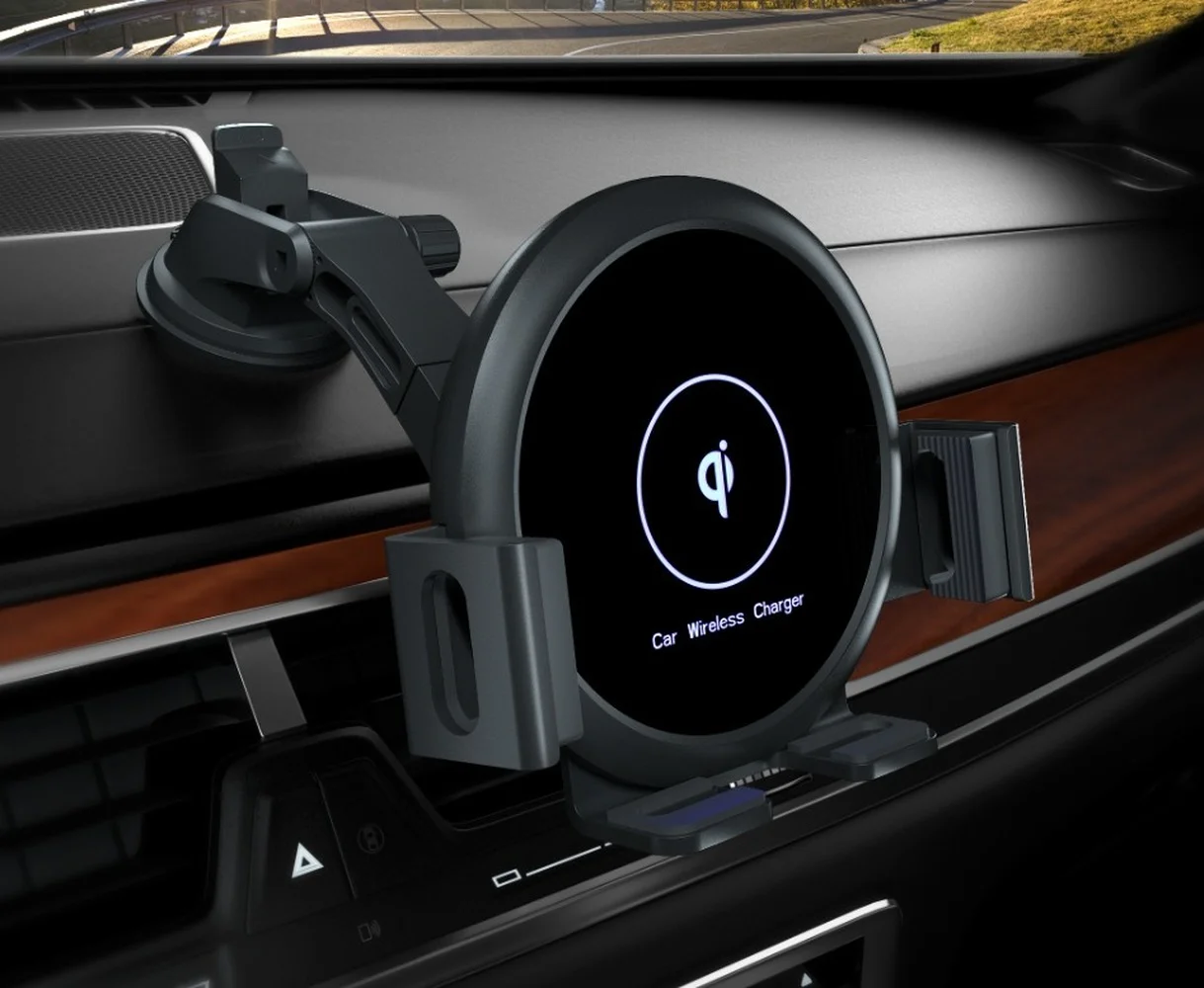 

Fast Qi Wireless Car Charger 20W for Samsung Galaxy Fold Z 2 3 Flip iPhone 13 Pro Max Foldable Screen Ventilation Suction Mount