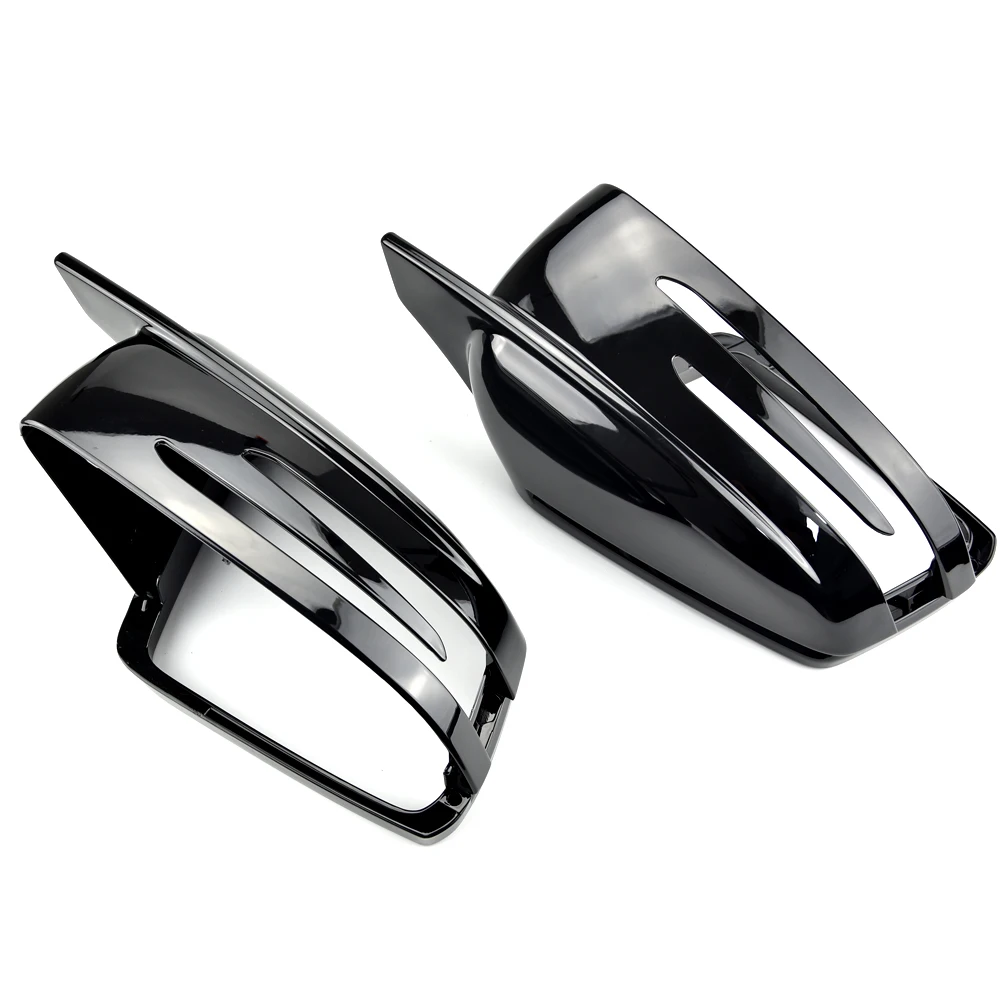

2pcs Replacement Bright black Rearview side Mirror cover caps For Mercedes Benz W176 W246 W204 W212 W221 C117 X204 X156