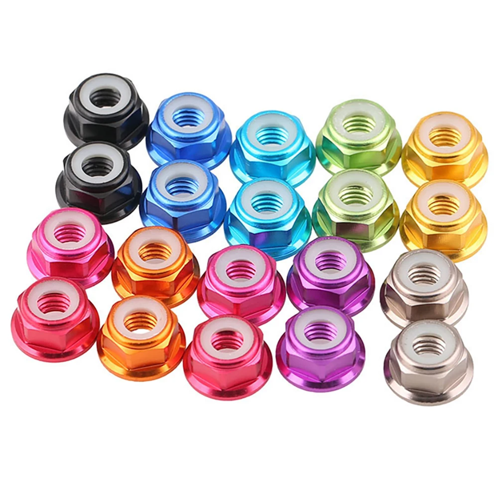 

3200pcs Black Aluminum Alloy Flange Lock Nuts M3 Thread Pitch 0.5mm Nylon Ring Self-Locking Screw Cap
