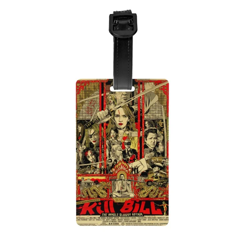 

Custom Vintage Movie Quentin Tarantino Collage Luggage Tag With Name Card Privacy Cover ID Label for Travel Bag Suitcase