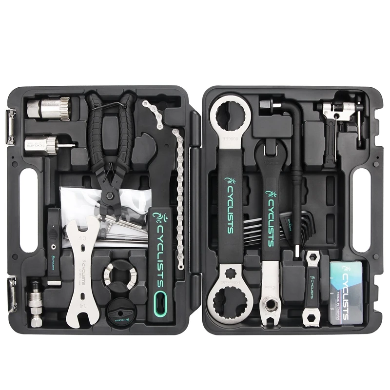 

CYCLISTS 18 In 1 Bicycle Repair Tools Cycling Multitool Chain Pedal BB Wrench Hex Key Bike Tools Kit Box Set Bike Repair Kit