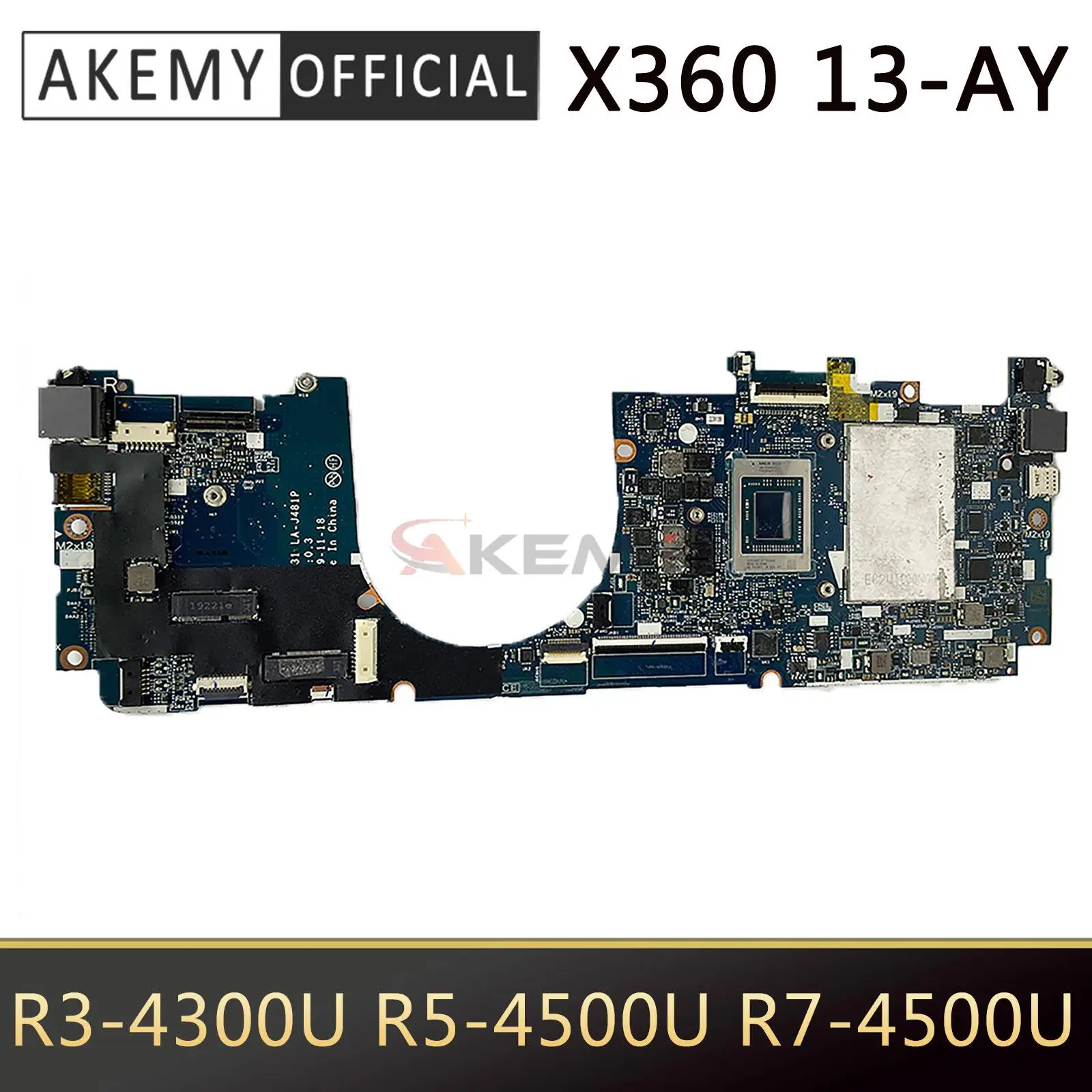 

For HP ENVY X360 13-AY 13-ay0510au Laptop Motherboard R3-4300U R5-4500U R7-4500U GPR31 LA-J481P Working Function
