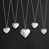photo locket necklace can put photo heart shaped family pendant necklace for women men chirdren christmas gift