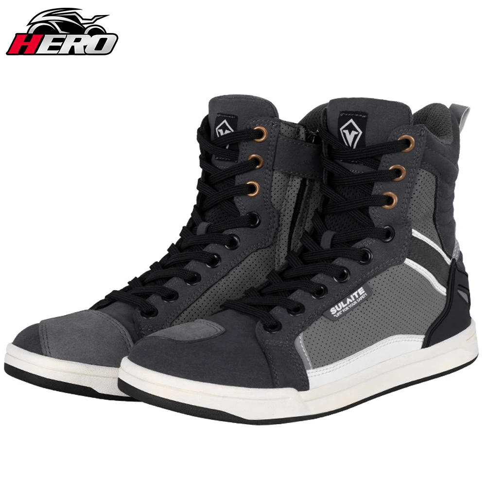 Motorcycle Boots Four Seasons Off Road Boots Men Women Casual Breathable Shoes Locomotive Sneakers Road Racing Casual Shoes