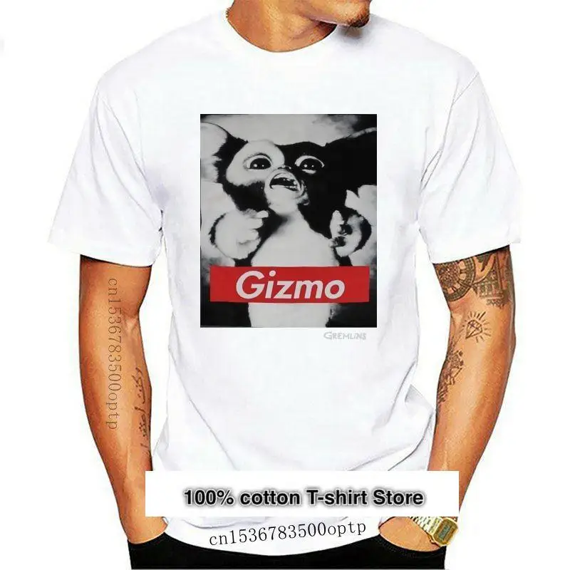 

Camiseta de Gremlins para hombre, camisa blanca y negra, foto Gizmo W, nuevas ofertas
