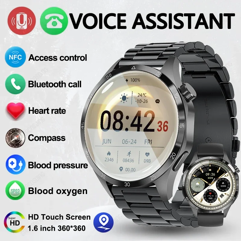 

New Health Smart Watch Men Blood Sugar Heart Rate Blood Pressure Bluetooth Call NFC IP68 Waterproof GPS Sports Smartwatch Clock