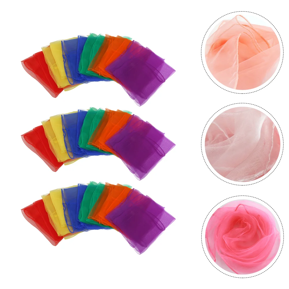 

18pcs Silky Dance Scarves Performance Props Juggling Scarves (Random Color)