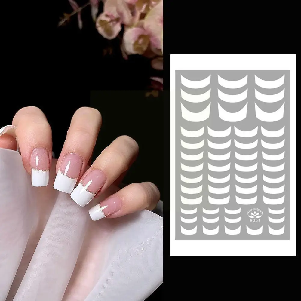 

1 Bag White French Line Nail Stickers Decals Fringe Nail Guide Stickers Form Ins Tips DIY Accessories Manicure Style Decora N4U3