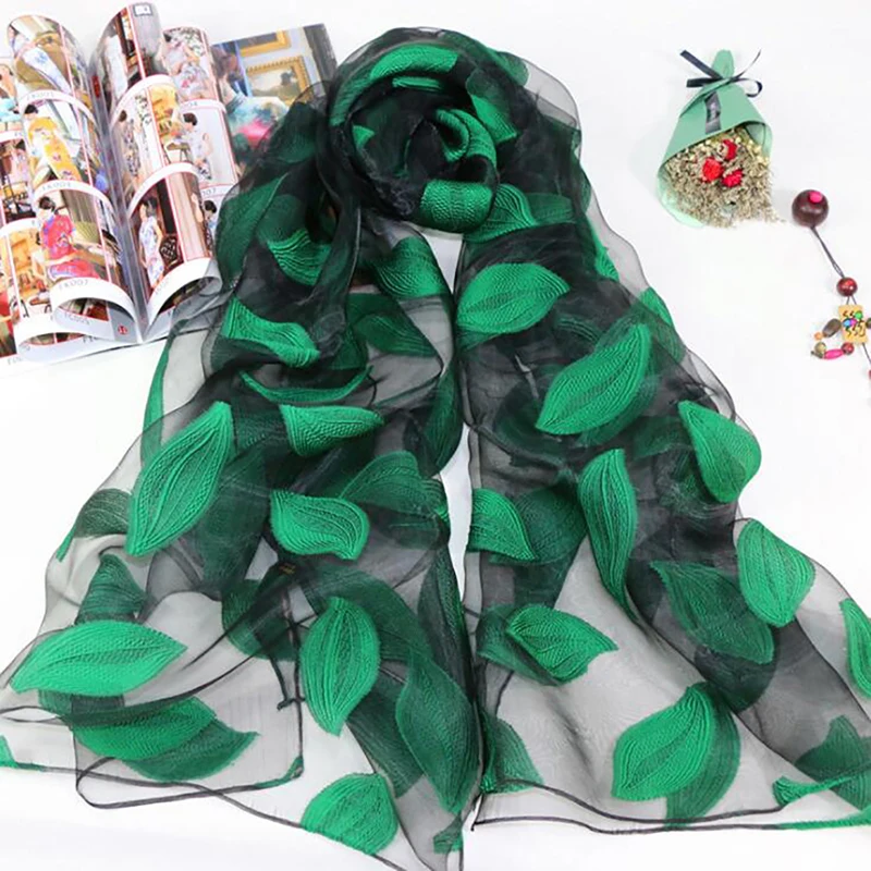 

2023 Silk Lace Scarf Shawls Womens Summer lightweight Sheer Wrap and Shawls Bandana Beach Organza Gauze Hollow Scarf 1PC