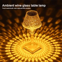 wine glass crystal diamond table lamp usb rechargeable acrylic decorative table lamp atmosphere light bedroom living room bar be