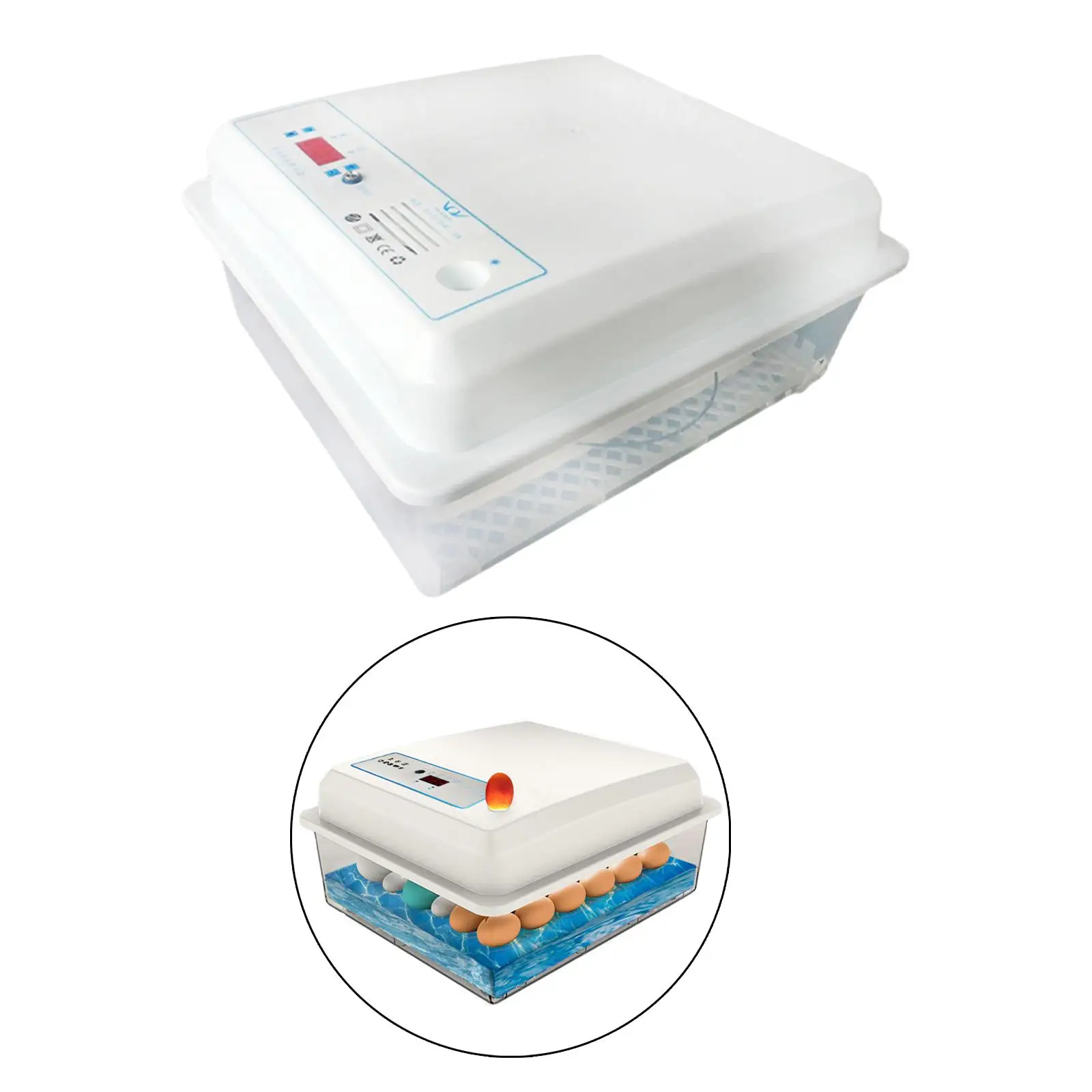 

Automatic Egg Incubator Egg Turner Hatcher Digital Poultry Hatching Temperature Control for Goose Birds Quail Chicken US Plug